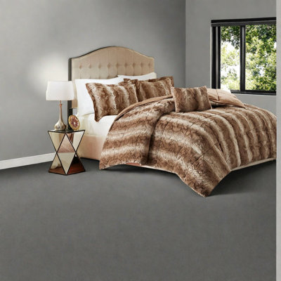 Luxurious Faux Fur Bedding Set, Soft Polyester, Modern Home Comfort