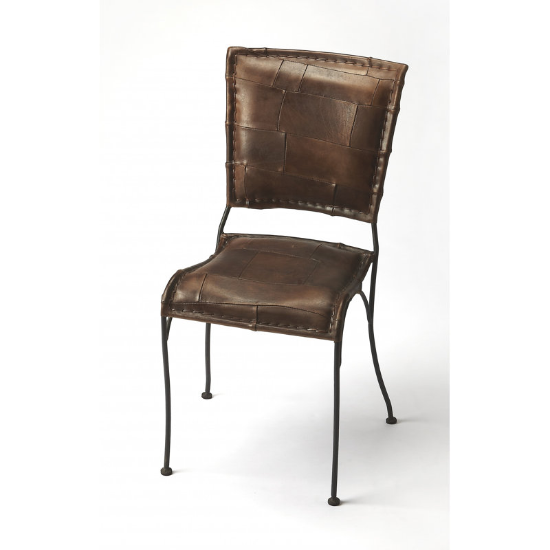  Chaise d'appoint en similicuir brun
