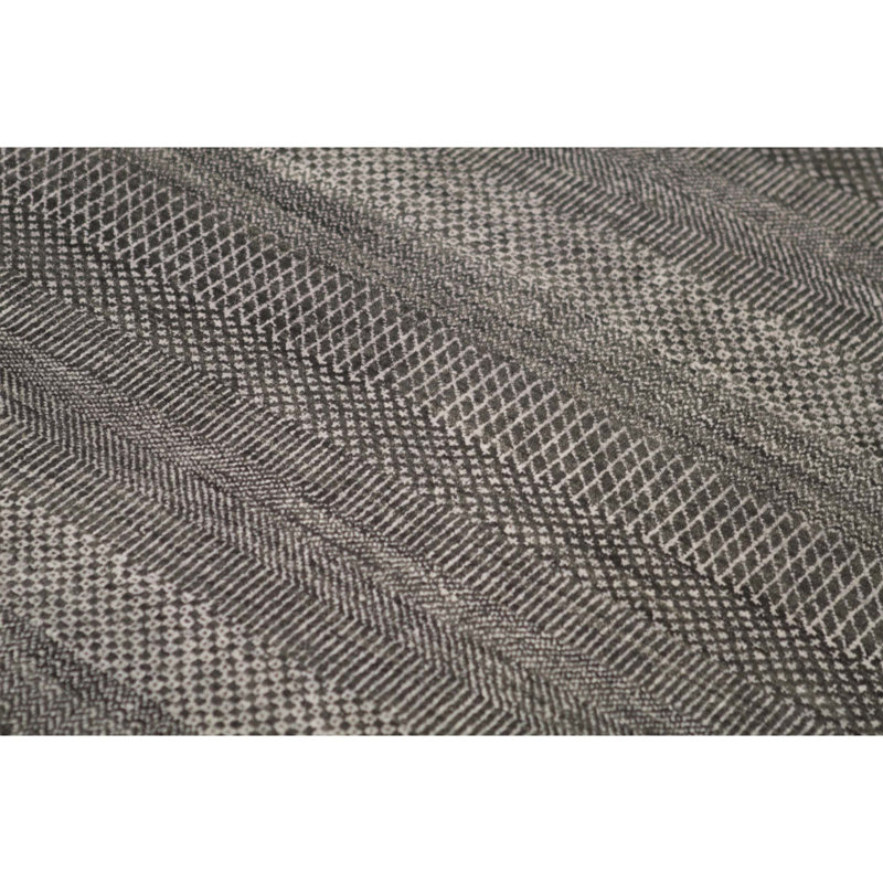 Tapis noir / argent noué à la main de haute qualité