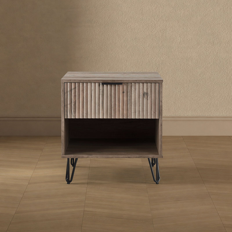 Table de chevet 1 tiroir Dumbo, Gris rustique