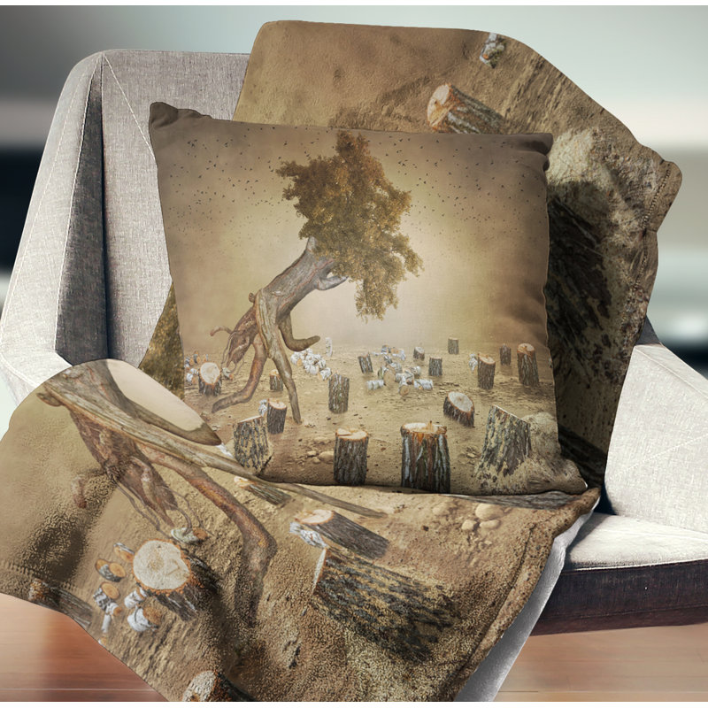 Escape the Last Wood - Coussin à imprimé paysage, 16 po x 1 po, Coussin décoratif