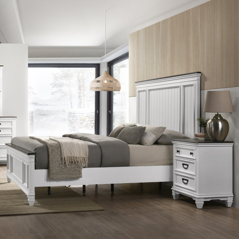 Semaj Piece Bedroom Set, King, Weathered White