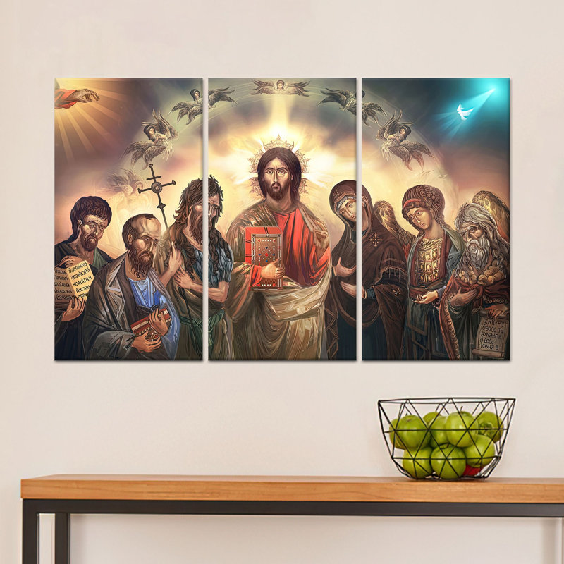 Sacred Serenity: Jesus Christ, reproduction d'art sur toile, toile tendue 3P, H: 47,2 po x l: 59,1 po