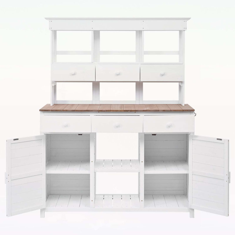 Versatile Garden Workbench with Ample Storage and User-Friendly Design, White/Brown