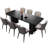 78.97" Modern Rectangle Black Dining Table Set with 8 Chairs for Kitchen, Bar, Living Room-1477941969-1477941975