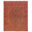 Tapis unique en laine noué à la main 4 pi 9 po x 6 pi 0 po Jhailen orange brûlé et mauve