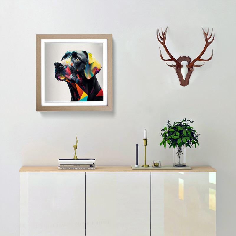 Labrador Retriever Bauhaus - Framed Print, Oak