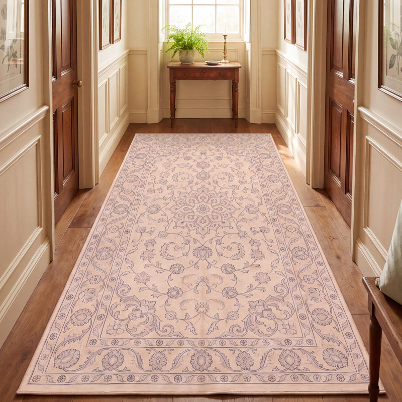 Tapis Bracken traditionnel de style persan audacieux, gris crème ivoire beige rose, lavable à la machine, antidérapant, à poils courts, pour l'intérieur et l'extérieur, adapté aux animaux domestiques, idéal pour le salon, la chambre, la salle à manger, l'entrée, le couloir ou le bureau.