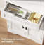172 cm Tall Kitchen Pantry Cupboard w/ Small Open Counter, Freestanding Kitchen Cabinet w/ 2 Adjustable Shelves, White