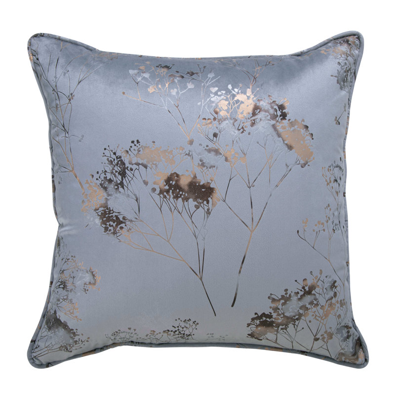 Cooksville Floral Square Cushion, Grey