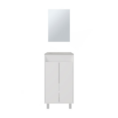Brady Mirror Bathroom Cabinet , One Door, Two Shelves, White
