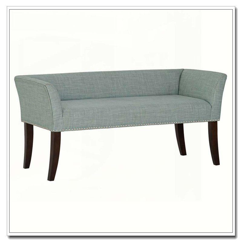 Banc rembourré Welburn bleu sarcelle, Sarcelle