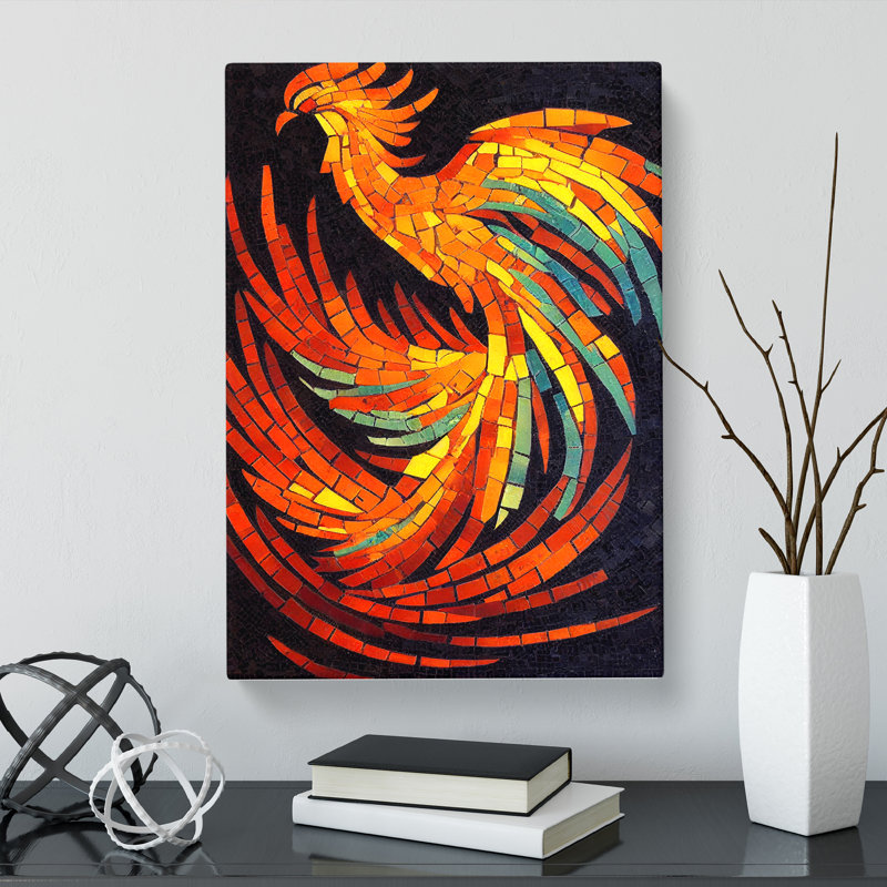 Adalrik Phoenix Mosaic - Wrapped Canvas, 76cm H x 50cm W x 3cm D