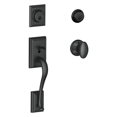 Addison Handleset with Double Cylinder Deadbolt and Siena Door and Rosette