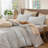 MooMee Striped Duvet Cover Set 100% Washed Cotton Linen Like Textured-111720997-105229476