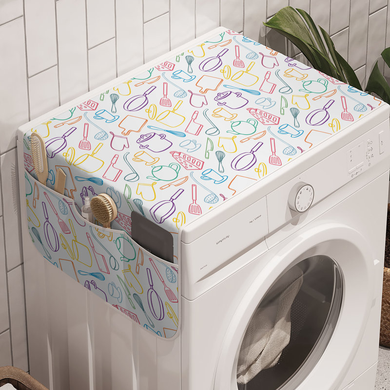 Ensemble de 2 pièces de rangement pour machine à laver East Urban Home Modern