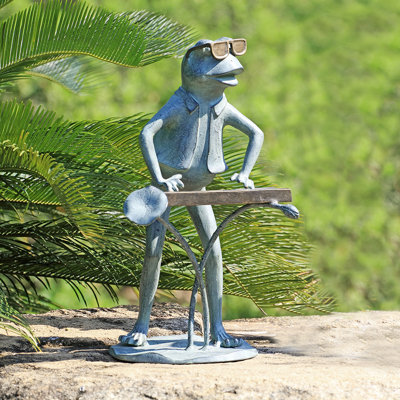 Frog Musician Garden Statue