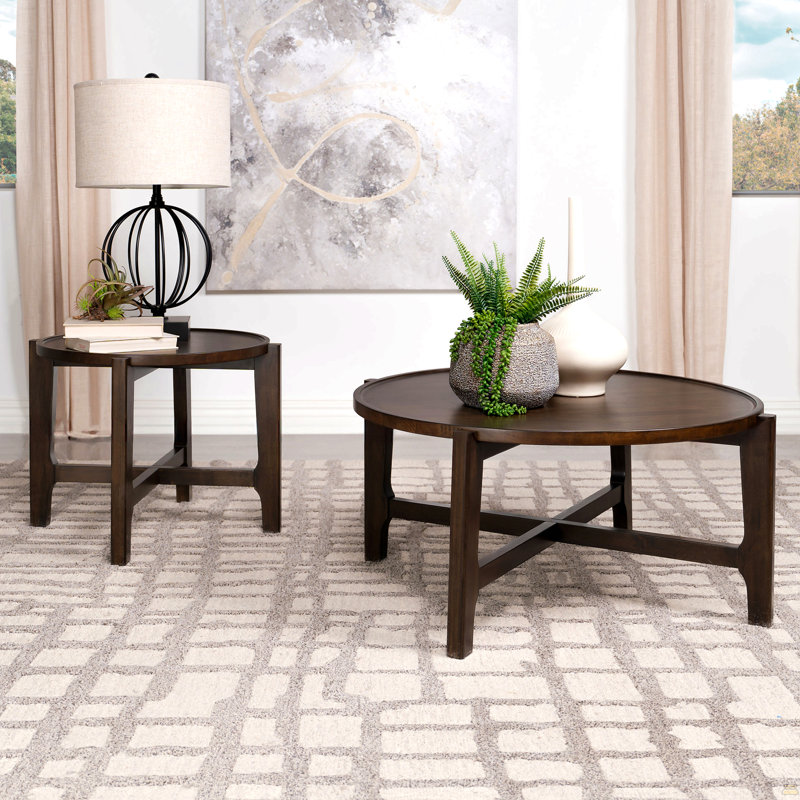 Round Solid Wood Coffee Table