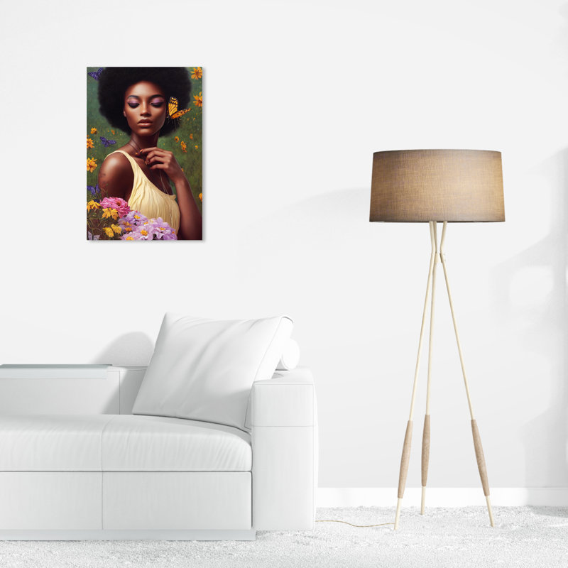 «Dillingham Ebony Floral Wings», reproduction sur toile, H 24 po x l 16 po x P 0,8 po