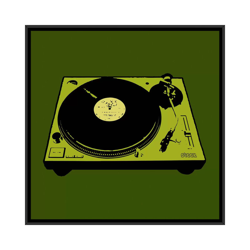 «Turntable Army Poster», impression sur toile, H 18 po x l 18 po x P 1,5 po, Toile avec cadre noir