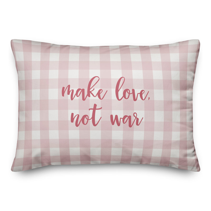  Coussin «Make Love Not War», Rose