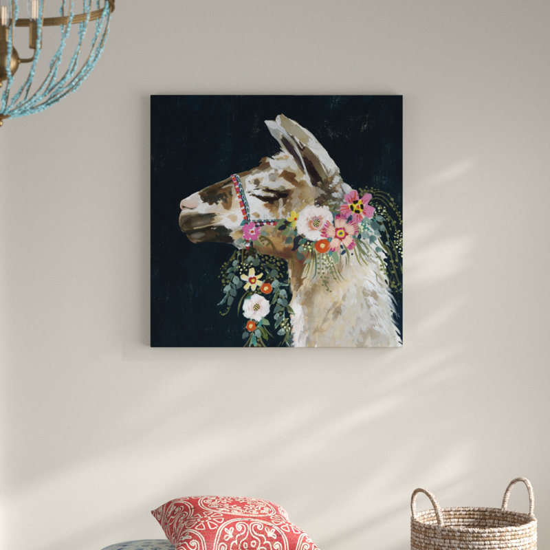 Lovely Llama II 1 Piece Wrapped Canvas Painting, 76cm H x 76cm W