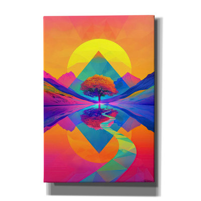 «Psychedelic geometric nature 4» par Momart, art mural sur toile