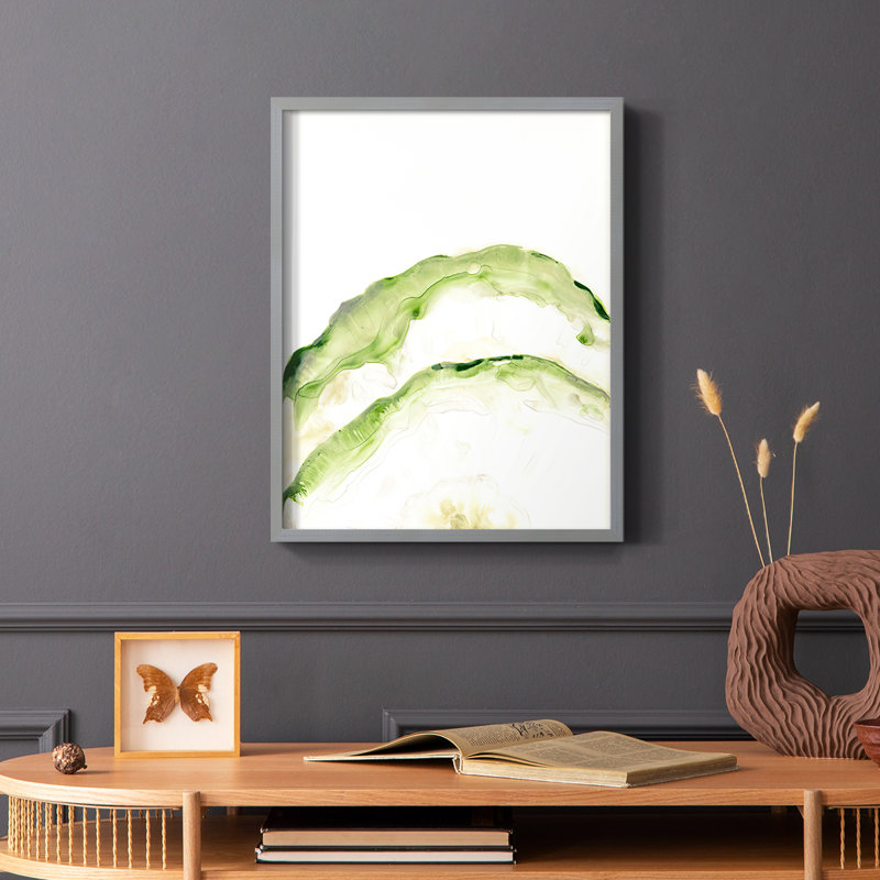 Reproduction encadrée Lichen Halo II - bois massif, Blanc, H 14 po x l 11 po