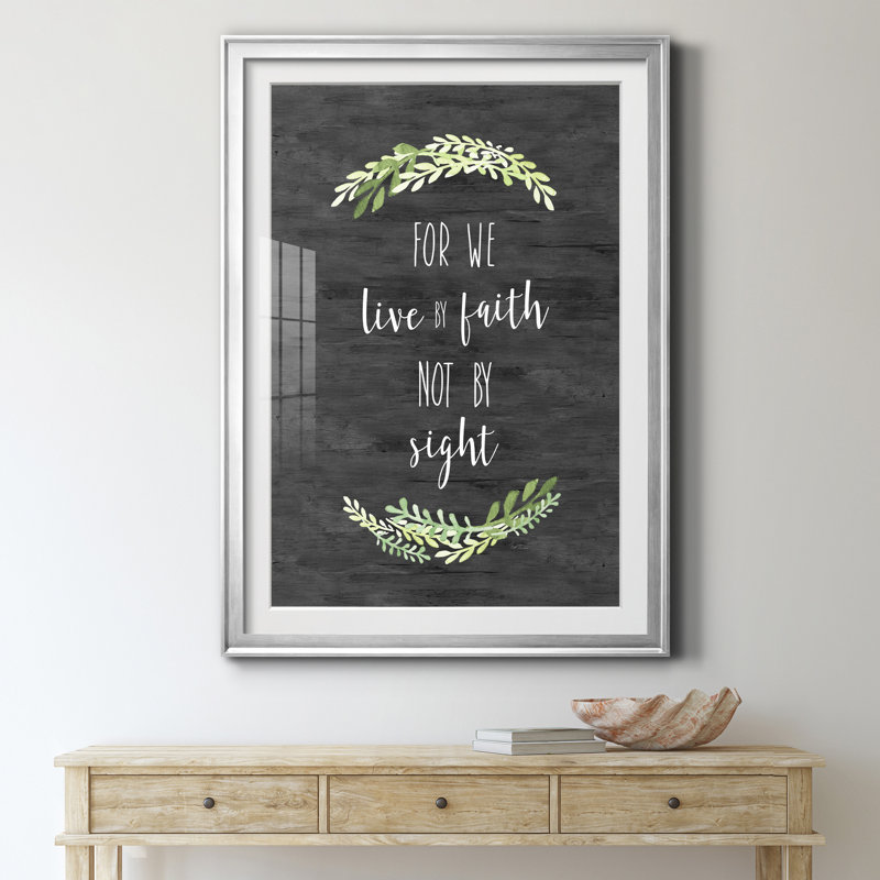 «Walk by Faith» - Reproduction d'art textuel sur papier encadré, H 22,5 po x l 30,5 po x P 1,5 po, Argent