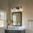 Aftin Modern 3-Light Black Vanity Fixture With Bubble Glass Shades