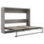 Lit escamotable double pleine grandeur - Lit plateforme escamotable convertible en armoire grise, peu encombrant et moderne