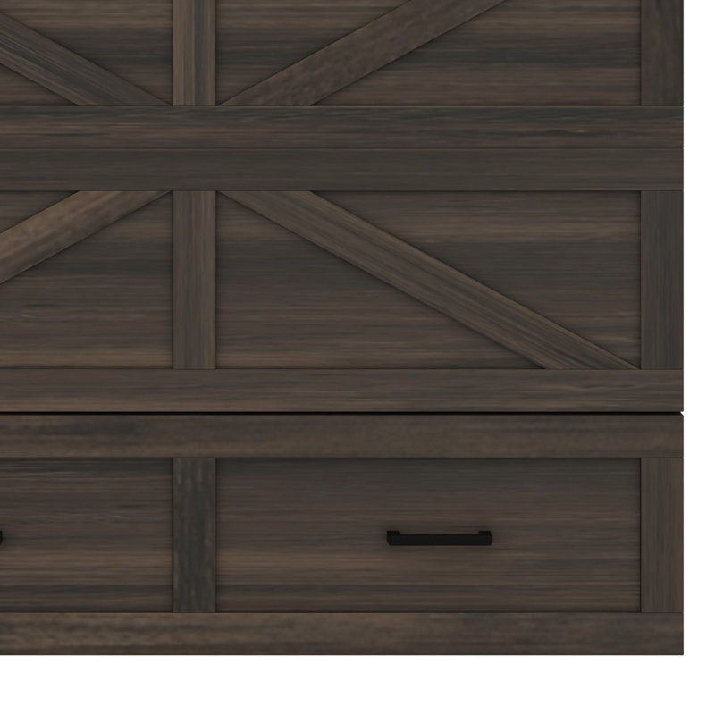 Lit escamotable avec lit plateforme escamotable et grand tiroir de rangement Murphy, Gris rustique, Grand