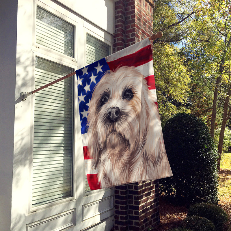 Polyester à 2 côtés 28 x 40 po drapeau maison, Dandie Dinmont terrier