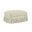 Repose-pieds en chenille beige et blanc-720027242