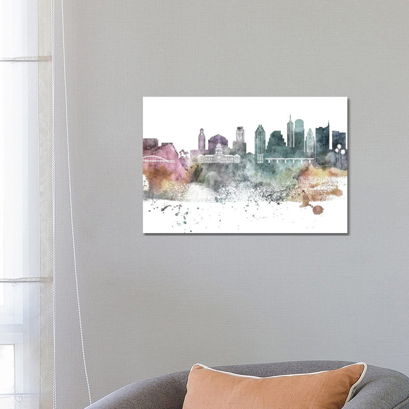 Philadelphia Pastel Skylines, H 18 po x l 26 po x P 1,5 po, Austin