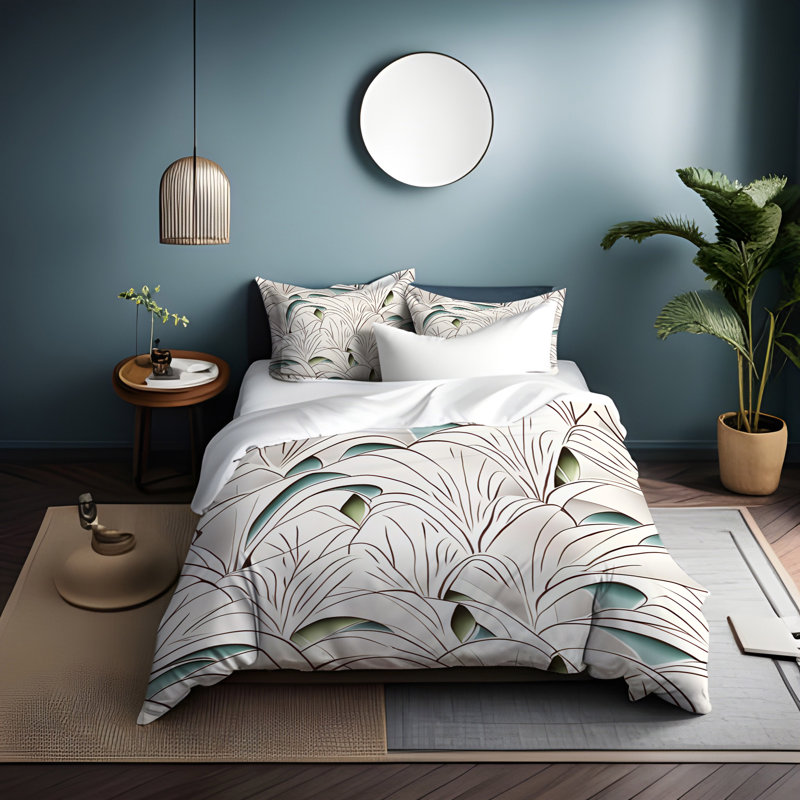 Polyester Abstract Duvet Cover, King Duvet Cover + 2 King Shams