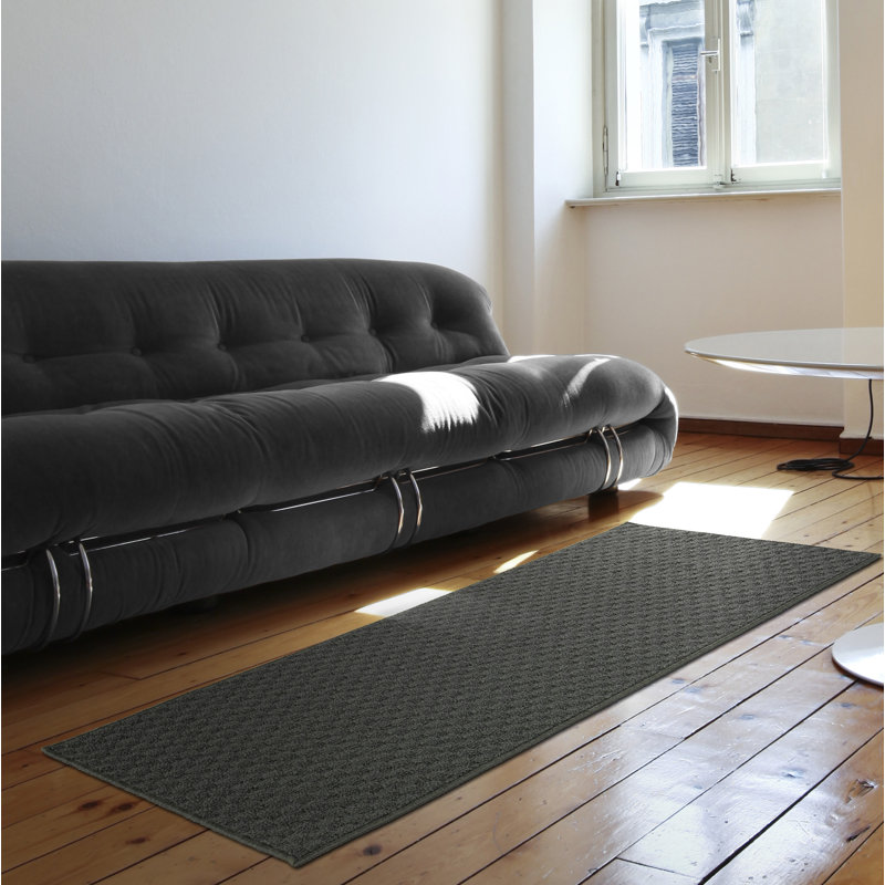 Tapis gris touffeté Lomax, Tapis de couloir 2 pi x 12 pi