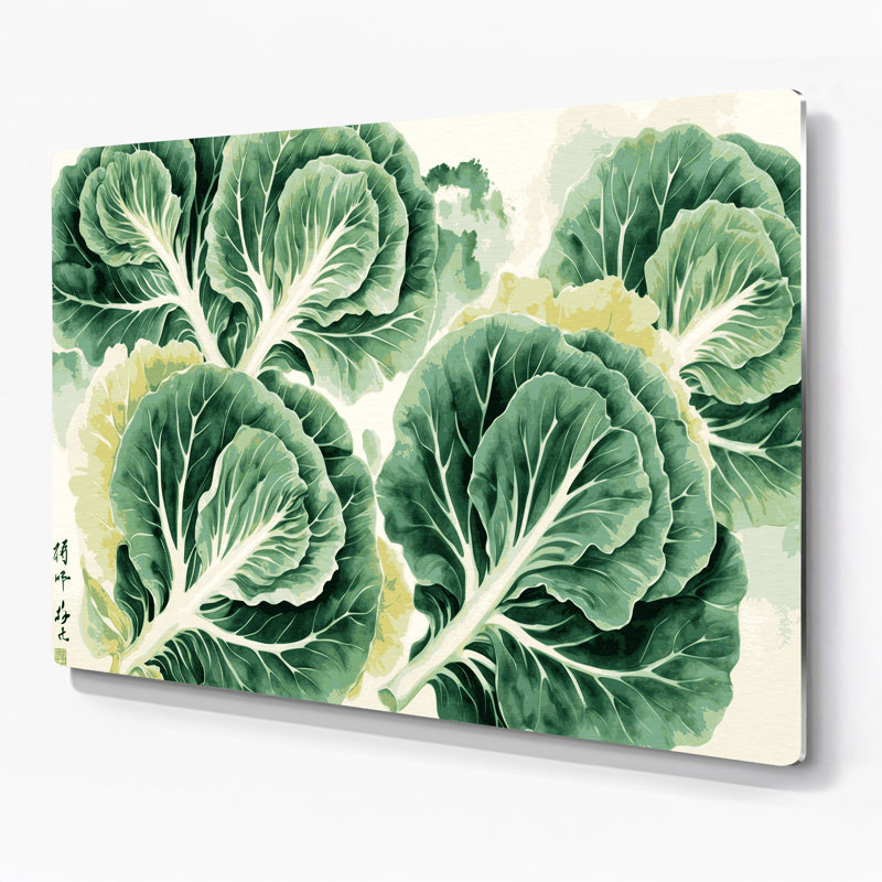 Légumes, chou chinois Napa, art mural en métal beige, H 20 po x l 24 po