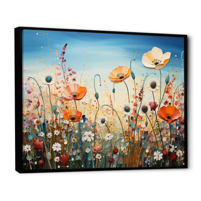 «Wildflowers Field Pointillism Dot I», reproduction d'art sur toile