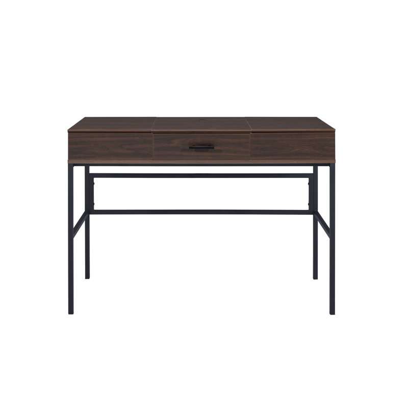 Bureau d'écriture en chêne et noir avec port de charge USB | Idée de cadeau, Chêne