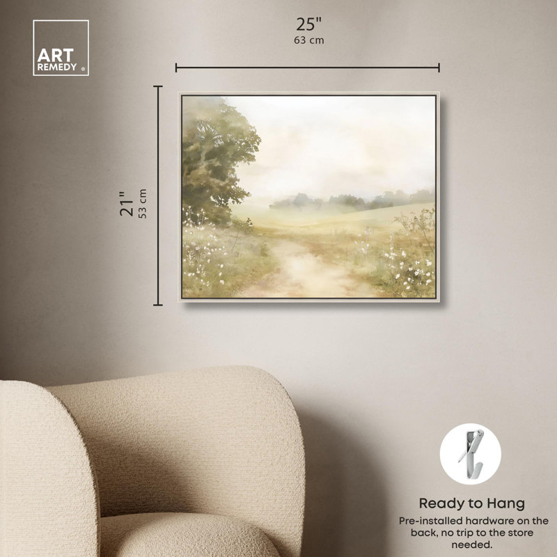 «English Escape», reproduction d'art sur toile par Art Remedy, H 21 po x l 25 po, Cadre argenté