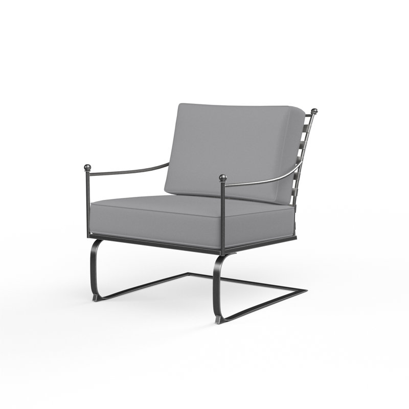 Lucier Patio Chair with Sunbrella Cushions, Canvas Granite Sunbrella® Canvas
