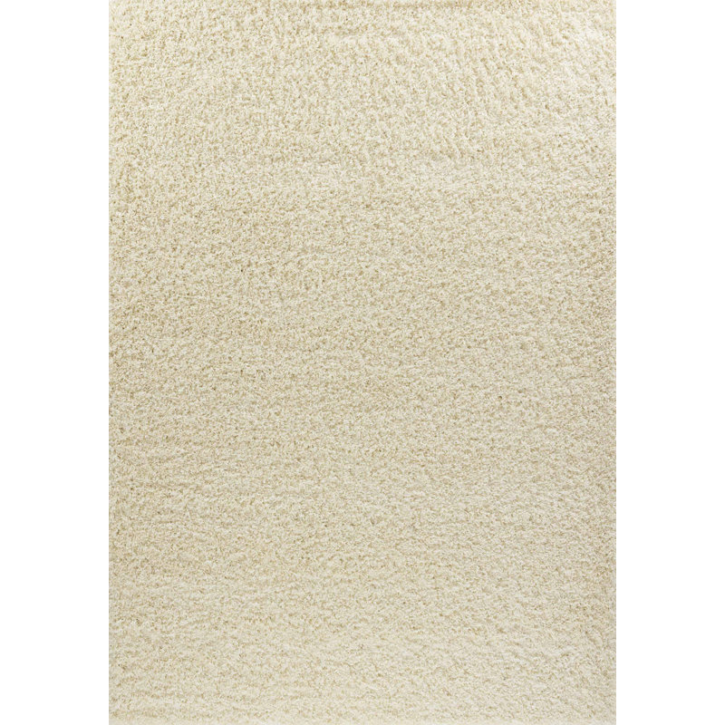 Esterly Ivory White Shaggy Rug, Rectangle 200 x 290cm