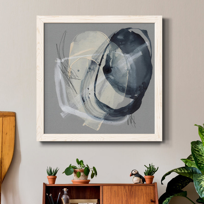 Tandem Loops II - Toile encadrée de qualité supérieure - prête à être accrochée, H 17 po x l 17 po x P 1,5 po, Cadre blanc
