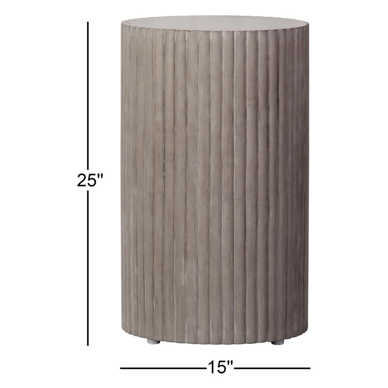 Perpetual Outdoor Round Side Table, Gray