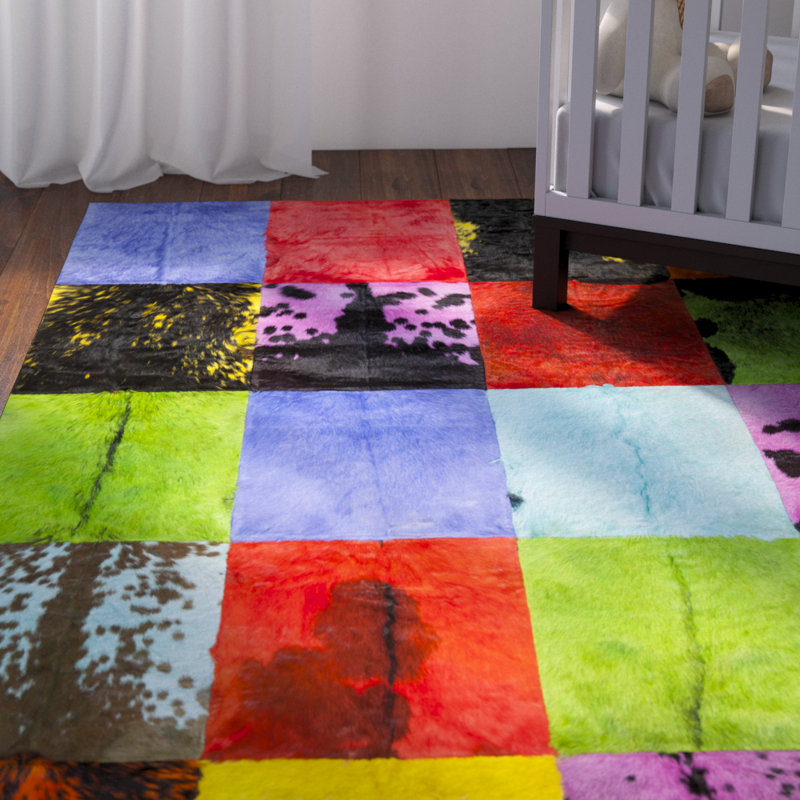 Merwin Geometric Leather Hand Woven Area Rug, Rectangle 243 x 304cm