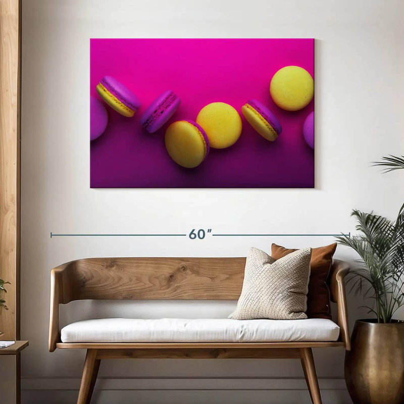Yarlin Magenta And Yellow Macarons, 30" H x 45" W