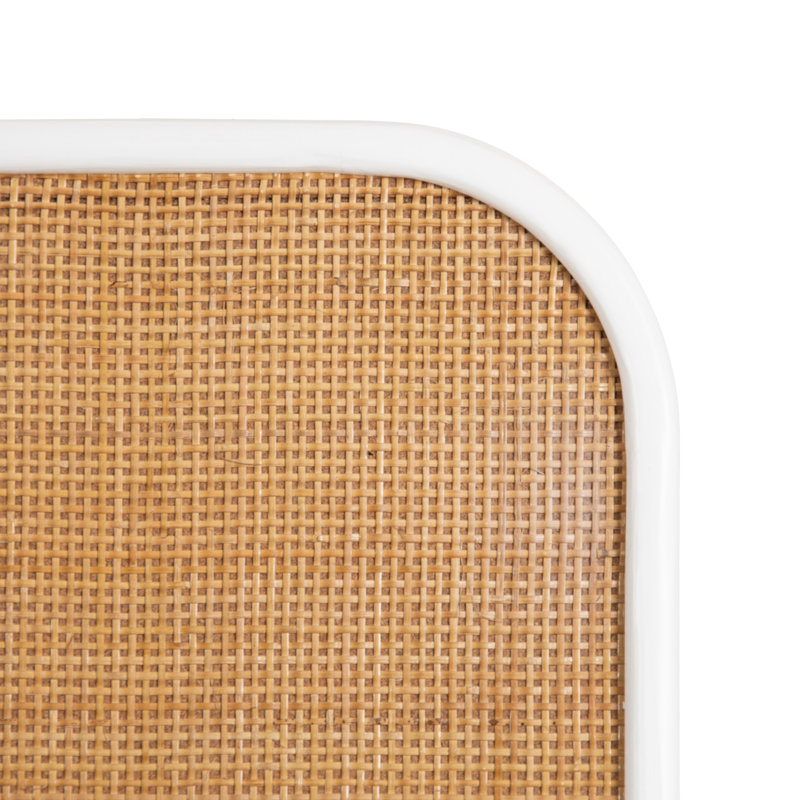 Panneau rectangulaire arrondi en rotin, Blanc