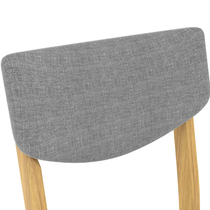 4 chaises de salle à manger rustiques, structure en bois d'hévéa massif, tissu gris, base adaptée aux besoins différents et de vie, revêtement intérieur