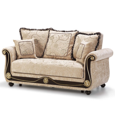  Morrine Americano 70 in. Fabric Upholstered 2-Seater 3-in-1 Sleeper Loveseat Sofa Bed with Storage, Firm Seat Cushion